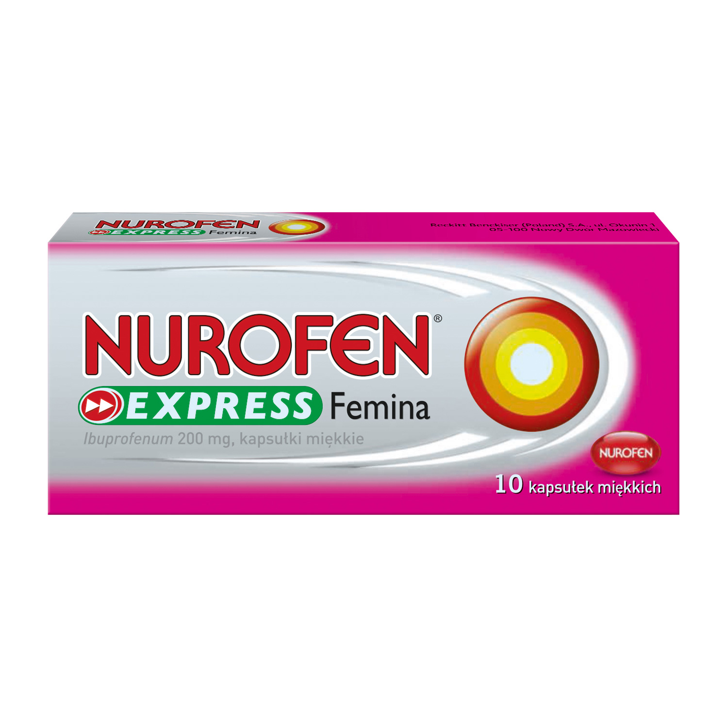 Ulotka Nurofen Express Femina (Ibuprofen 200 mg) Nurofen